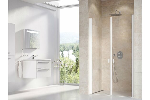 Sprchové dveře Ravak Chrome CSDL2 90 dvoudílné, bílé mat/transparent, 0QV7CE0LZ1