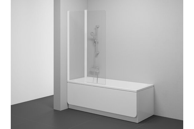 Vanová zástěna Ravak Chrome CSV2 100 dvoudílná pohyblivá, levá, bílá mat/transparent, 7QLA0E00Z1