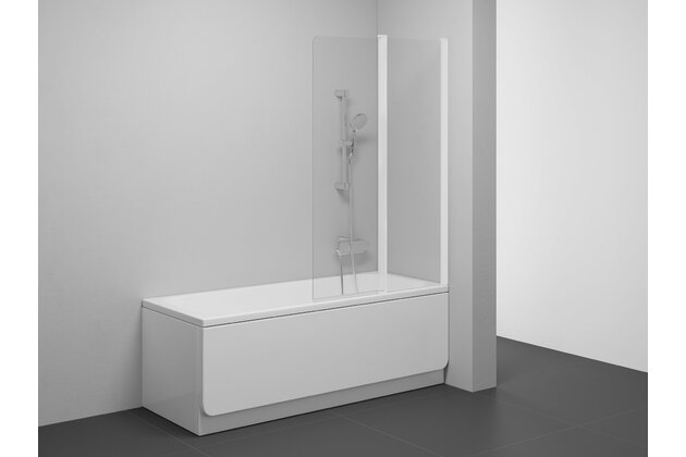 Vanová zástěna Ravak Chrome CSV2 100 dvoudílná pohyblivá, pravá, bílá mat/transparent, 7QRA0E00Z1