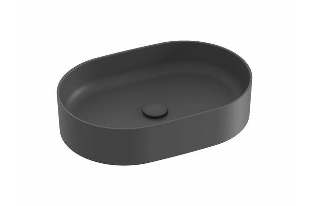 Umyvadlo Ravak Ceramic Slim 55 O keramické na desku nebo skříňku tenkostěnné, bez přepadu, antracit, XJX03155000