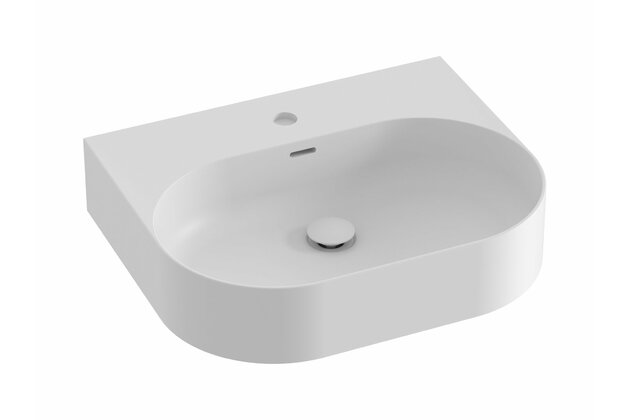 Umyvadlo Ravak Ceramic Slim Wall 55 O keramické na zeď, desku nebo skříňku tenkostěnné, bez přepadu, bílé mat, XJX0E155003