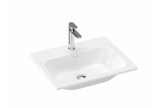 Umyvadlo Ravak Chrom Slim 60 keramické do skříňky, s přepadem, bílé, XJX01160008