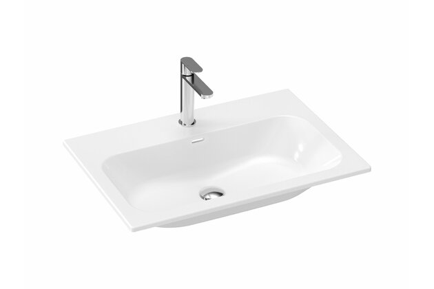 Umyvadlo Ravak Chrom Slim 70 keramické do skříňky, s přepadem, bílé, XJX01170002