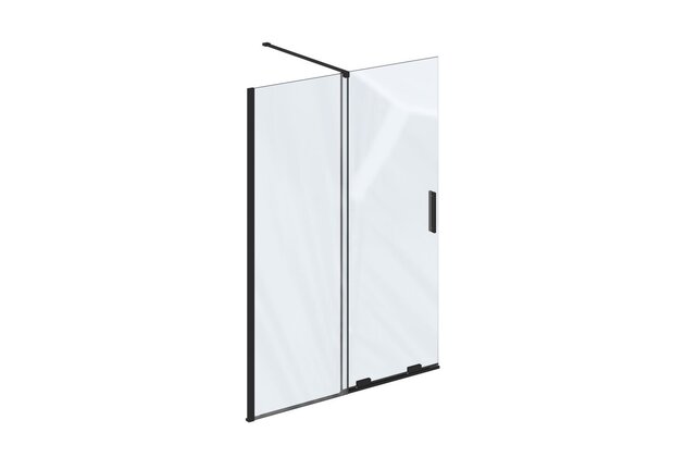 Sprchový kout Ravak Roll 100 Walk-In, černá/transparent, X9WVA0300Z1