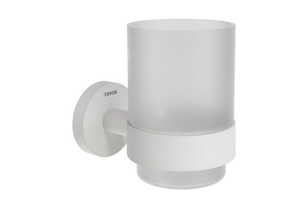 Ravak Kona držák se skleničkou, bílá mat, X07P1322