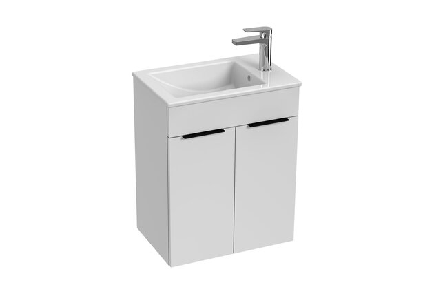 Skříňka Jika Cube 50 s umyvadlem Cube, bílá, úchytky antracit, H4536411763001