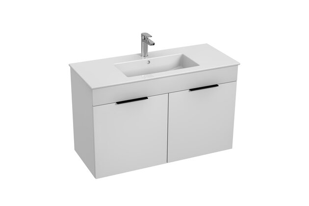 Skříňka Jika Cube 100 s umyvadlem Cube, bílá, úchytky antracit, H4536511763001