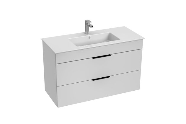 Skříňka Jika Cube 100 s umyvadlem Cube, bílá, úchytky antracit, H4536521763001