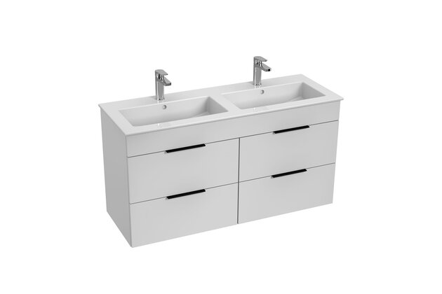 Skříňka Jika Cube 120 s umyvadlem Cube, bílá, úchytky antracit, H4536621763001