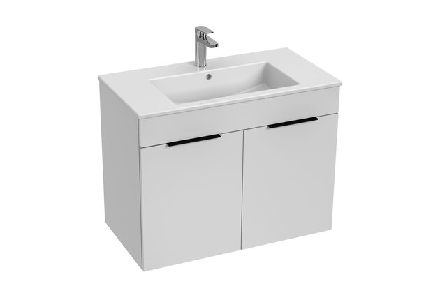 Skříňka Jika Cube 80 s umyvadlem Cube, bílá, úchytky antracit, H4537521763001