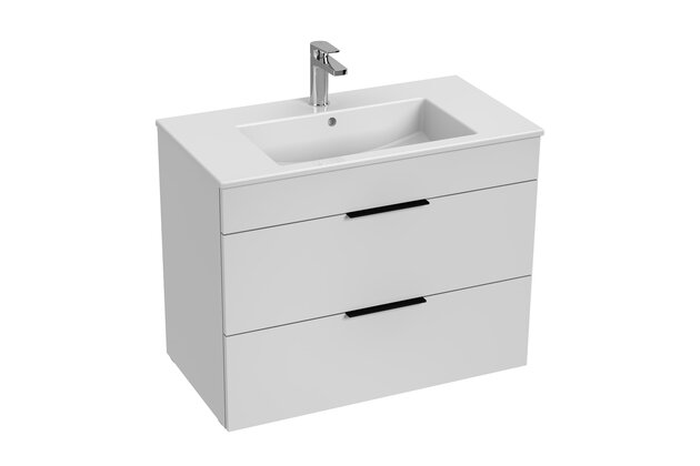 Skříňka Jika Cube 80 s umyvadlem Cube, bílá, úchytky antracit, H4537621763001