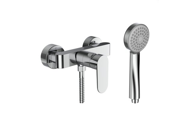 Neja sprchová nástěnná páková baterie, sprchovou syntetickou hadicí 1600 mm a ruční sprchou Stella 80 mm, chrom H3315170041311