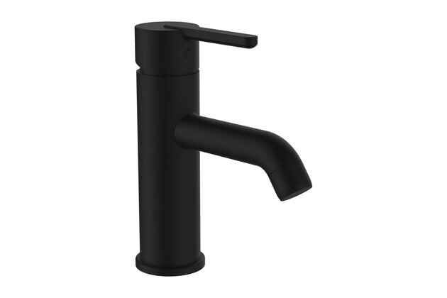 Lua umyvadlová stojánková páková baterie s výtokem 118mm, bez automatické výpusti, kartuše Eco+, průtok 5,7 l/min, PVD titan černá mat H3110810811101