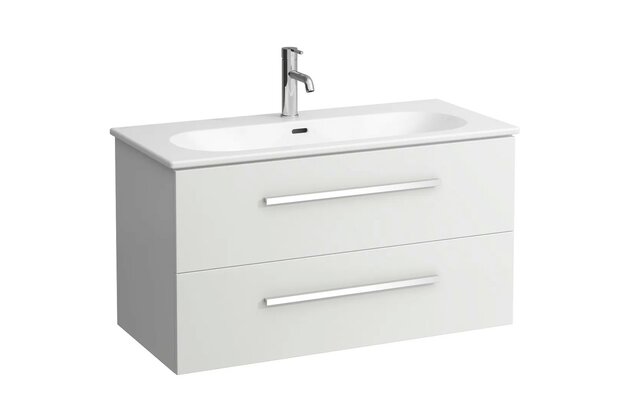 Skříňka Laufen Avin 100 s umyvadlem Lua slim, bílý lesk, H8610884771041