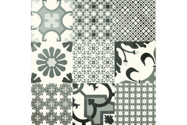 Dlažba El Molino Logos negro mat rektifikovaná 58x58