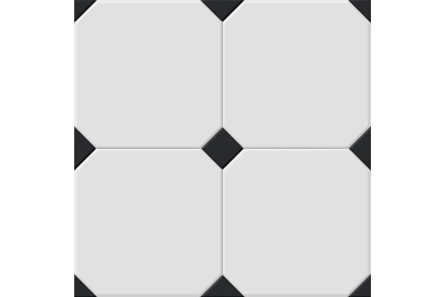 Dlažba El Molino Betera black-white struktura mat rektifikovaná 58x58