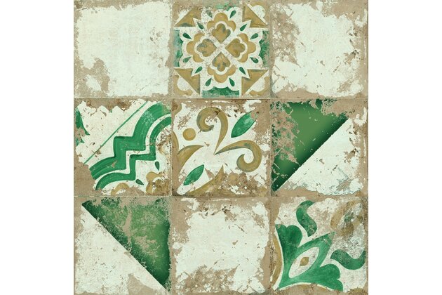 Dlažba El Molino Memory verde struktura mat rektifikovaná 58x58