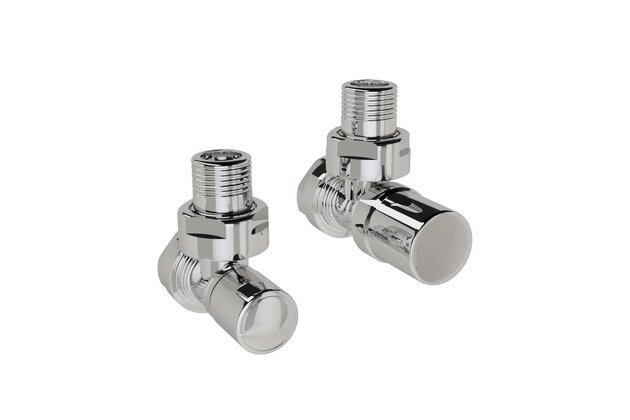 Ventil Zehnder rohový, šroubení pro zpátečku Standard 1/2", Set A, chrom, Z-838888