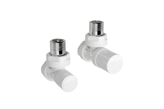 Ventil Zehnder rohový, šroubení pro zpátečku Standard 1/2", Set A, bílá, Z-838881