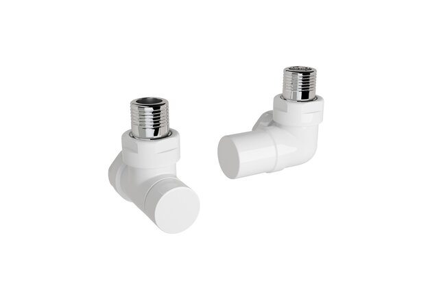 Ventil Zehnder úhlový rohový, rohové šroubení pro zpátečku 1/2", Set G, bílá, Z-838981