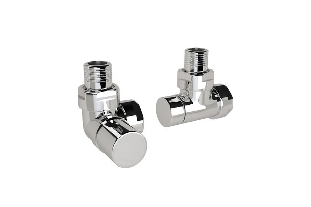 Ventil Zehnder úhlový rohový, rohové šroubení pro zpátečku 1/2", Set I, chrom, Z-838998
