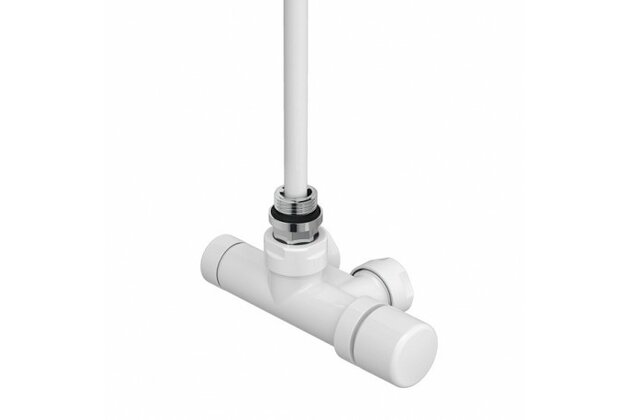 Set K 1 bodová armatura rohová, rozteč 50 mm, s regulační hlavicí vpravo, bílá Z-839011