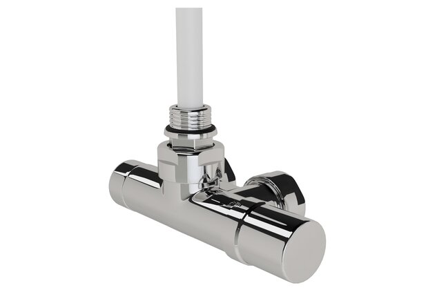 Armatura Zehnder 1-bodová rohová 1/2", s regulační hlavicí vpravo, Set K, chrom, Z-839018