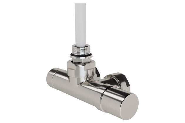 Armatura Zehnder 1-bodová rohová 1/2", s regulační hlavicí vpravo, Set K, nerezová ocel, Z-839010