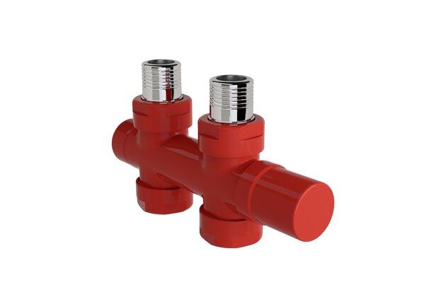 Armatura Zehnder přímá 1/2", pro regulační hlavici vlevo/vpravo, Set O, barevná, Z-839049