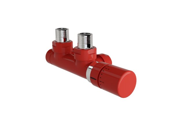 Armatura Zehnder rohová 1/2", s termostatickou hlavicí Design Line vpravo, Set P, barevná, Z-839419