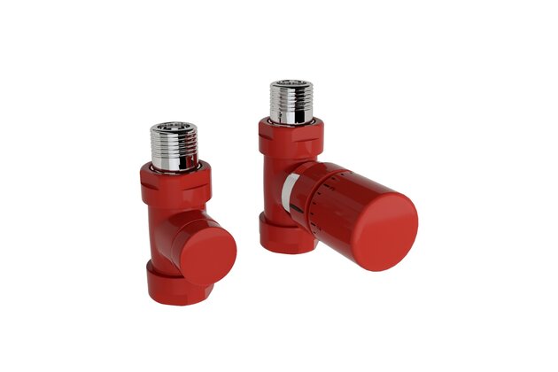 Ventil Zehnder přímý, šroubení pro zpátečku 1/2", s termostatickou hlavicí Design Line, Set C, barevná, Z-839689