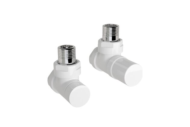 Ventil Zehnder rohový, šroubení pro zpátečku 1/2", Set B, bílá, Z-838891