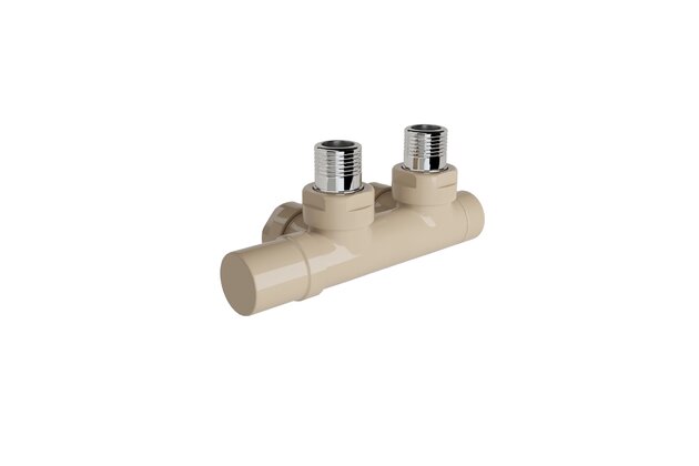 Armatura Zehnder rohová 1/2", s ruční regulační hlavicí vlevo, Set Q, RAL 0523 beige quartz, Z-839109-0523