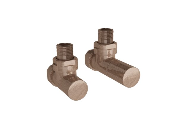 Ventil Zehnder rohový, šroubení pro zpátečku 1/2", Set 35, kartáčovaný bronz, Z-839550