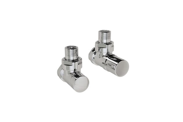 Ventil Zehnder rohový, šroubení pro zpátečku 1/2", Set B, chrom, Z-838898