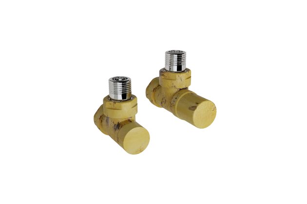 Ventil Zehnder rohový, šroubení pro zpátečku 1/2", Set B, leptaná mosaz, Z-838910