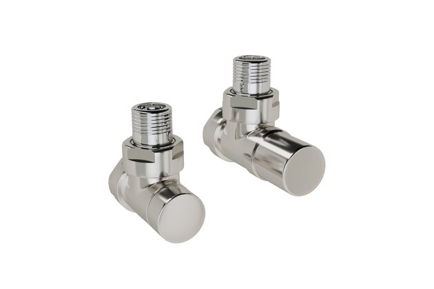 Ventil Zehnder rohový, šroubení pro zpátečku 1/2", Set B, nerezová ocel, Z-838930