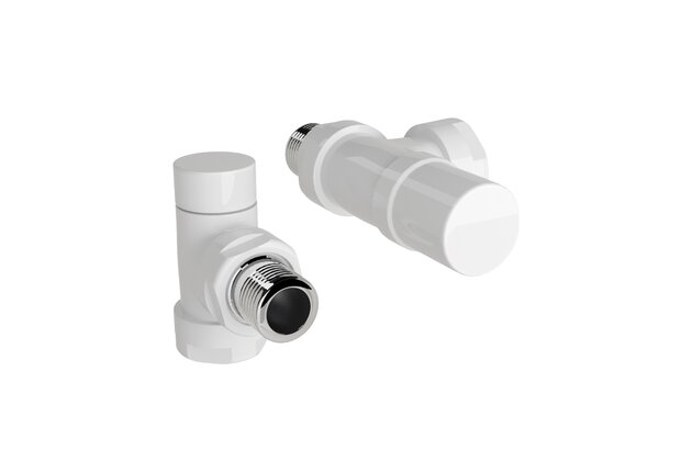 Ventil Zehnder axiální, rohové šroubení pro zpátečku 1/2", Set D, bílá, Z-838951