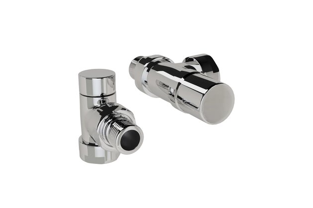 Ventil Zehnder axiální, rohové šroubení pro zpátečku 1/2", Set D, chrom, Z-838958