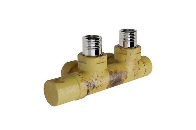 Armatura Zehnder rohová 1/2", s ruční regulační hlavicí vlevo, Set Q, leptaná mosaz, Z-839120