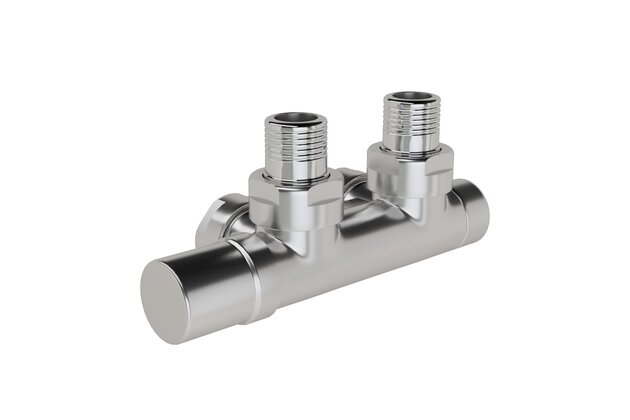 Armatura Zehnder rohová 1/2", s ruční regulační hlavicí vlevo, Set Q, aluminium, Z-839130