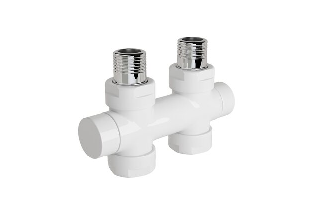 Šroubení Zehnder typu "H", přímé 1/2", Set S, bílá, Z-839151