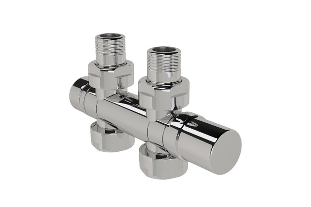 Armatura Zehnder variabilní 1/2", otočitelná pro přímé/rohové provedení, Set U, chrom, Z-839178
