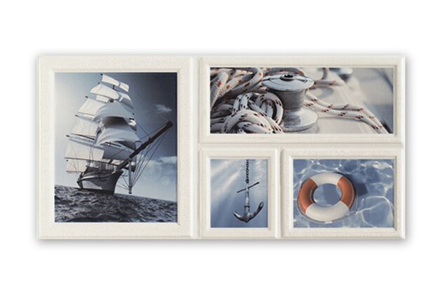 Dekor Arté Joy Wave niebieska 1 struktura lesk 22x45