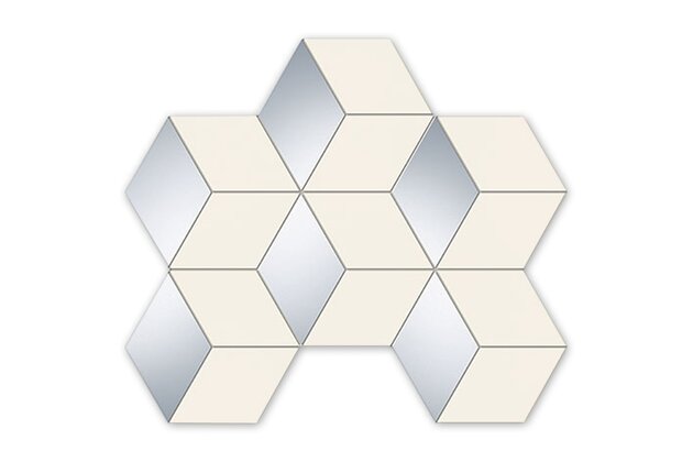 Mozaika Arté Senza white hex lesk 22x29