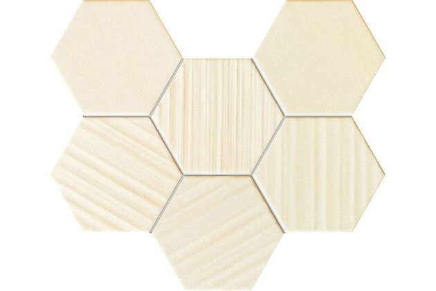 Mozaika Tubadzin Horizon hex ivory pololesk 22x29