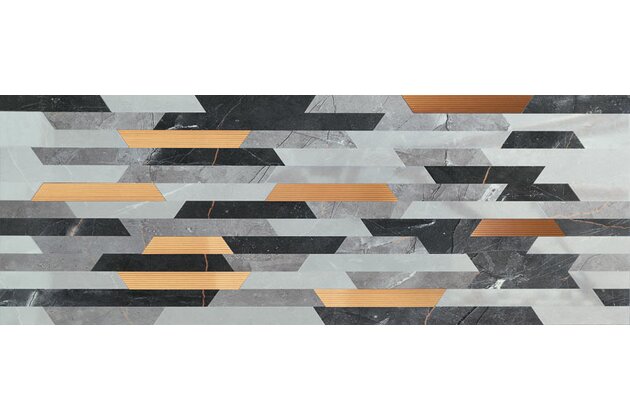Dekor Tubadzin Brainstorm grey lesk rektifikovaný 33x90
