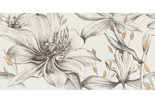 Dekor Tubadzin Velo bianco flowers 1 pololesk rektifikovaný 60x120