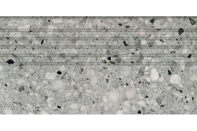 Schodovka Tubadzin Macchia graphite mat rektifikovaná 30x60