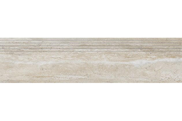 Schodovka Tubadzin Travertino mat rektifikovaná 30x120